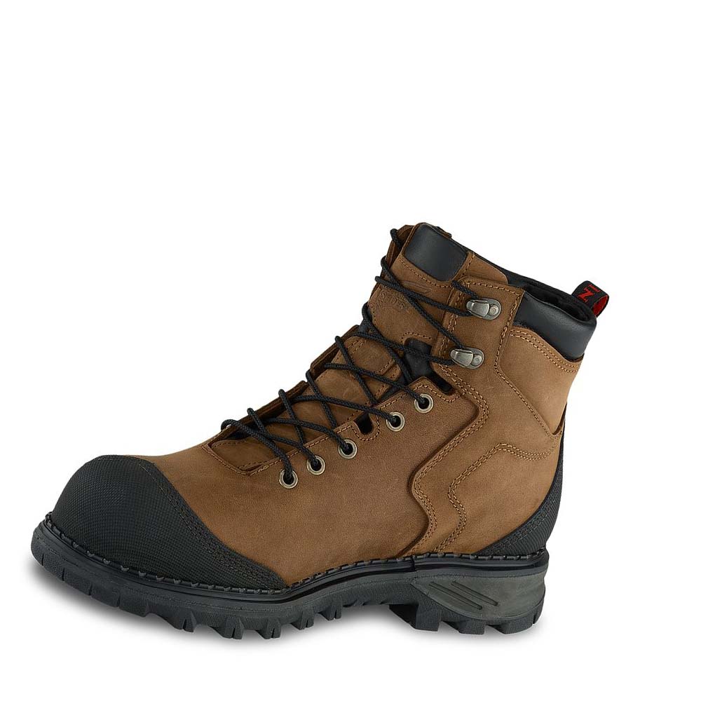 Red Wing Burnside 6-inch Safety Toe Men's Waterproof Boots Brown | ZA 423YXF